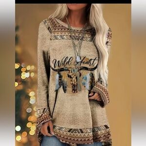 Wild Heart Western Tunic Top